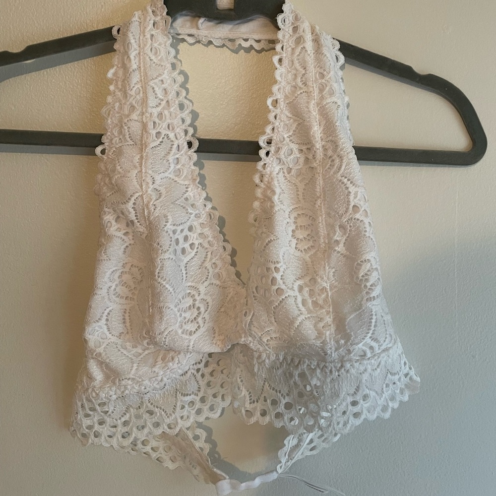 White Lace Halter Bralette
